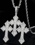 Heavy Triple Cross Pendant - Silver【無料チェーン付属】
