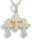 Heavy Triple Cross Pendant - Gold【無料チェーン付属】