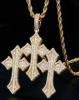Heavy Triple Cross Pendant - Gold【無料チェーン付属】