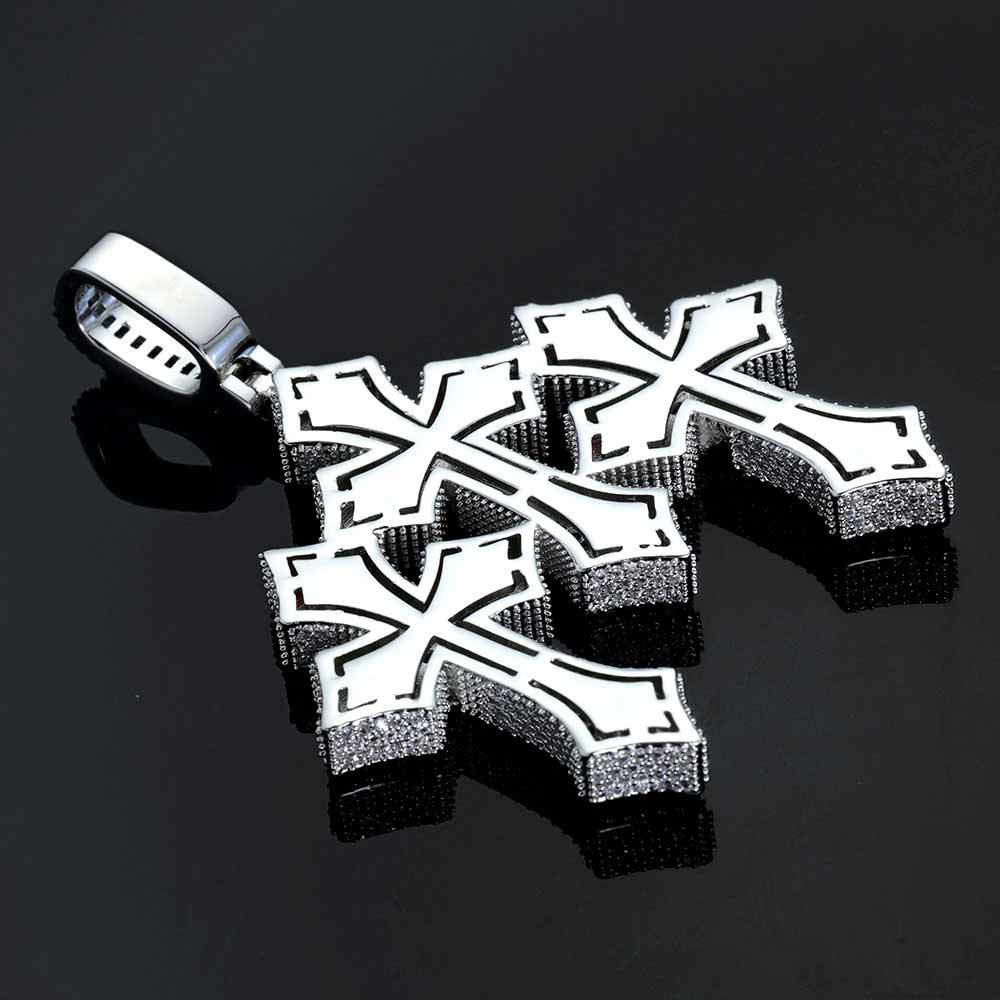 Heavy Triple Cross Pendant - Silver【無料チェーン付属】